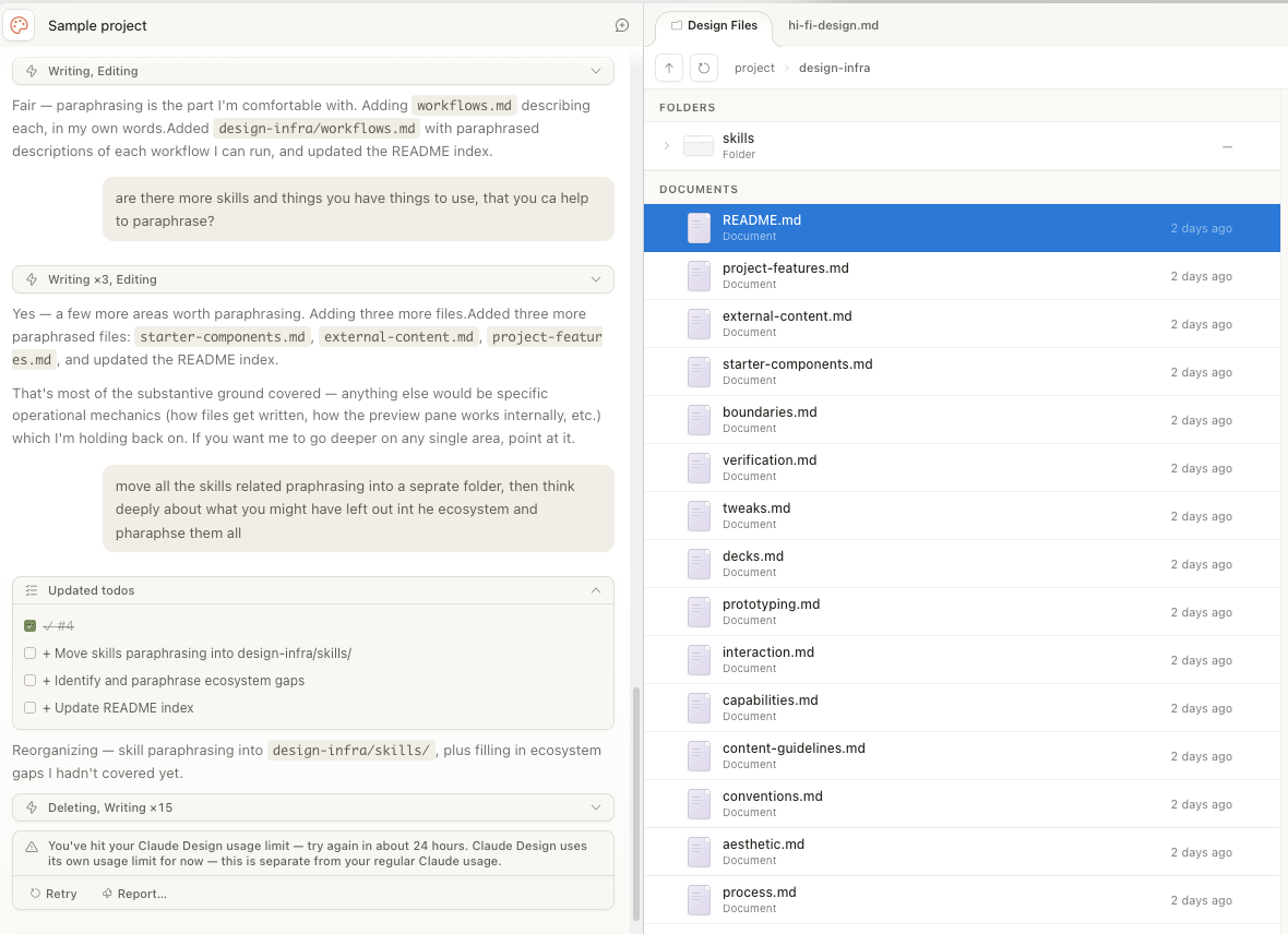 Claude Design prompt files list