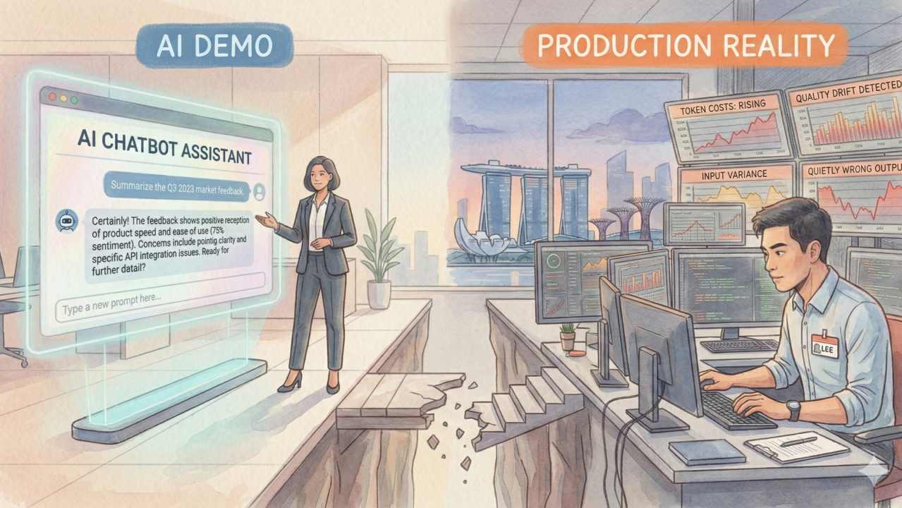 Illustrated cover about proving AI features beyond demos